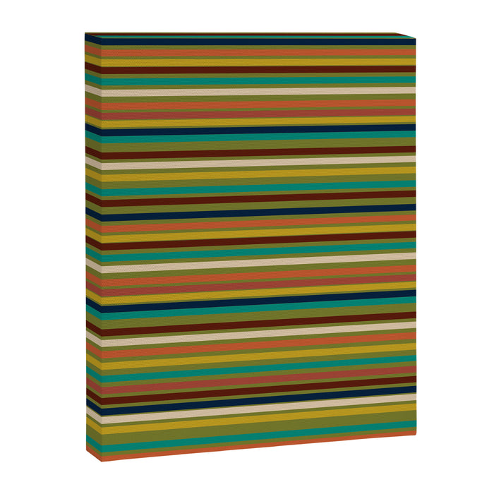 Joseph Stripes - Mid Century Modern Pattern in Mid Mod Mustard, Teal, Navy, Orange, Maroon, Beige, and Olive Canvas Print Gallery Image 1