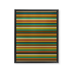 Joseph Stripes - Mid Century Modern Pattern in Mid Mod Mustard, Teal, Navy, Orange, Maroon, Beige, and Olive Framed Canvas Print Gallery Image 8