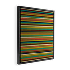 Joseph Stripes - Mid Century Modern Pattern in Mid Mod Mustard, Teal, Navy, Orange, Maroon, Beige, and Olive Framed Canvas Print Gallery Image 2