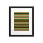 Joseph Stripes - Mid Century Modern Pattern in Mid Mod Mustard, Teal, Navy, Orange, Maroon, Beige, and Olive Framed Art Print Gallery Image 6