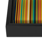 Joseph Stripes Vertical - Mid Century Mod Stripe Pattern in Teal, Olive, Maroon, Navy, Orange, and Mustard Framed Canvas Print Gallery Image 3