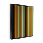 Joseph Stripes Vertical - Mid Century Mod Stripe Pattern in Teal, Olive, Maroon, Navy, Orange, and Mustard Framed Canvas Print Gallery Image 2