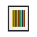 Joseph Stripes Vertical - Mid Century Mod Stripe Pattern in Teal, Olive, Maroon, Navy, Orange, and Mustard Framed Art Print Gallery Image 6