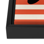 Joyful Flower and Stripes Floral Black Orange Cream Framed Canvas Print Gallery Image 3