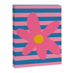 Joyful Flower and Stripes Floral Pink Blue Yellow Canvas Print Gallery Image 8