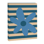 Joyful Flower and Stripes Pop Floral in Blue Canvas Print Gallery Image 8
