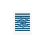 Joyful Flower and Stripes Pop Floral in Blue Art Print Gallery Image 1