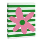 Joyful Flower and Stripes Pop Floral Pink Green White Canvas Print Gallery Image 8