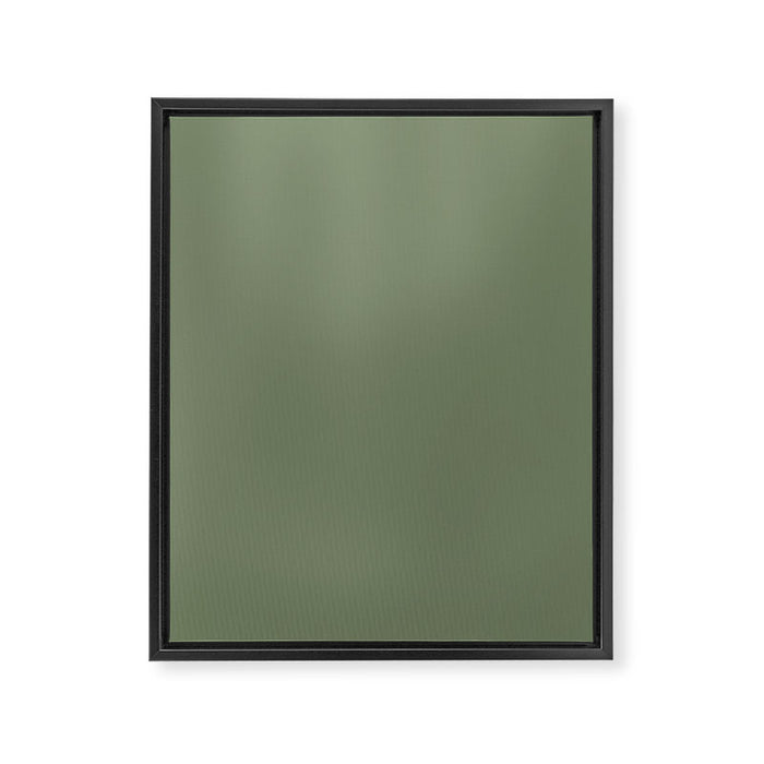Khaki Green Solid Color Framed Canvas Print Gallery Image 1
