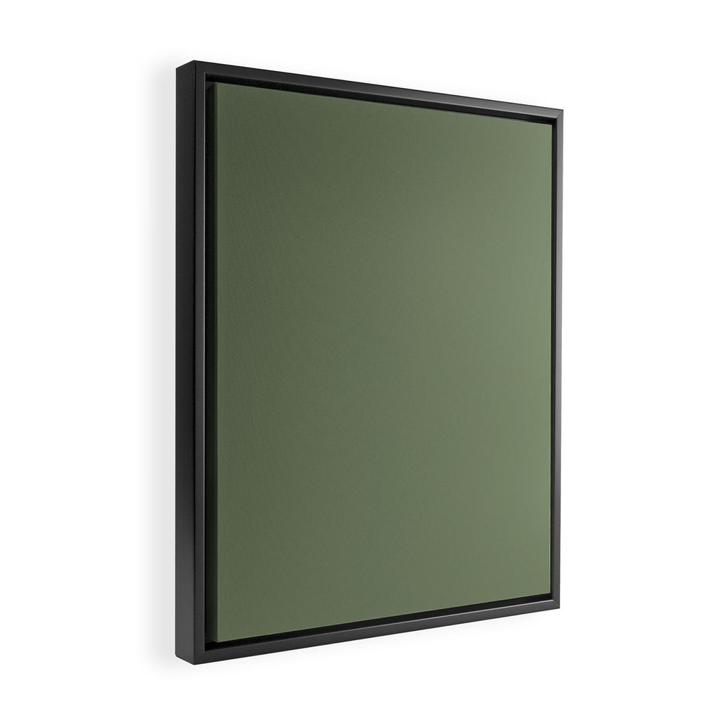 Khaki Green Solid Color Framed Canvas Print Gallery Image 2