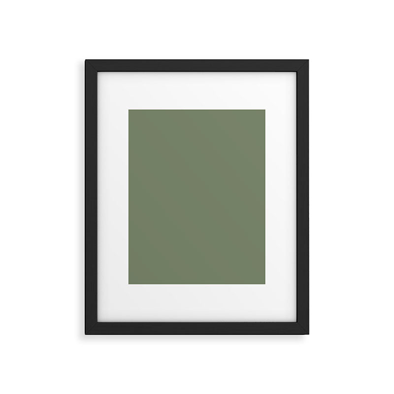 Khaki Green Solid Color Framed Art Print Gallery Image 6