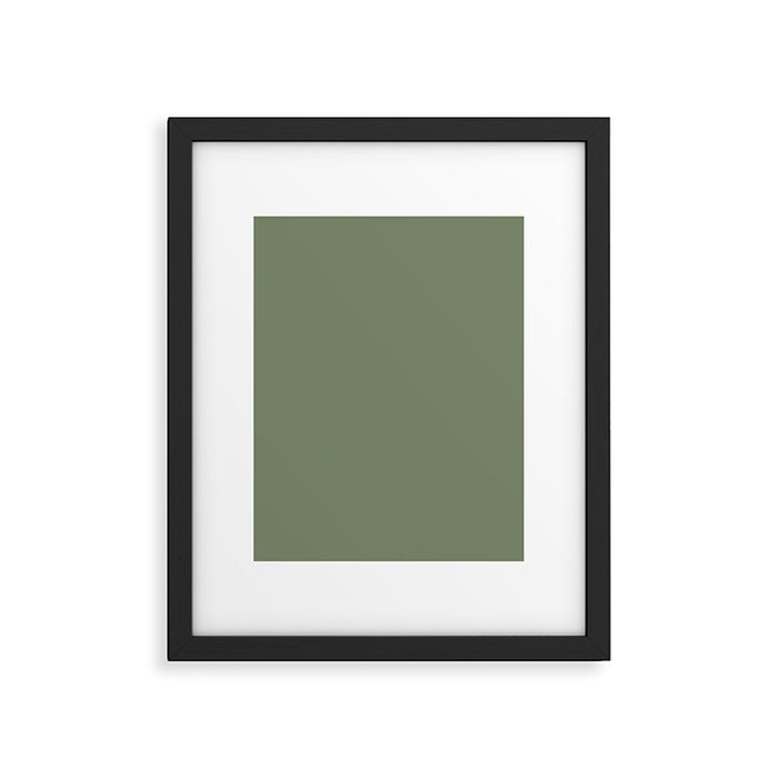 Khaki Green Solid Color Framed Art Print Gallery Image 1