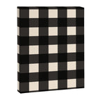 Large Gingham Check Pattern in Black and Almond Cream Canvas Print Gallery Image 8