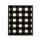 Large Gingham Check Pattern in Black and Almond Cream Framed Canvas Print Gallery Image 8