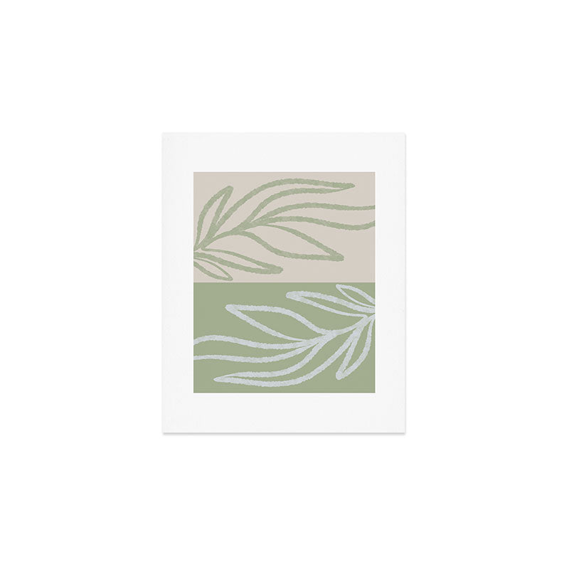Laurel Leaves in Balance - Sage Green  Art Print Gallery Image 1