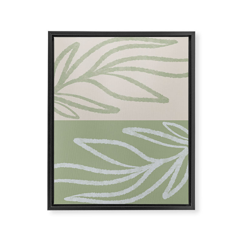 Laurel Leaves in Balance - Sage Green  Framed Canvas Print Gallery Image 8
