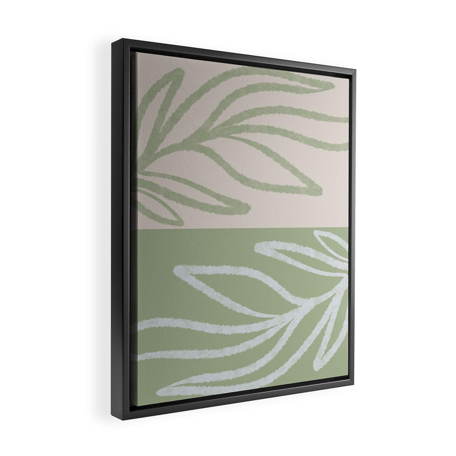 Laurel Leaves in Balance - Sage Green  Framed Canvas Print Gallery Image 2