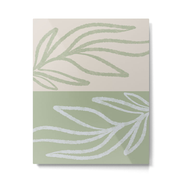 Laurel Leaves in Balance - Sage Green  Metal Print Gallery Image 1