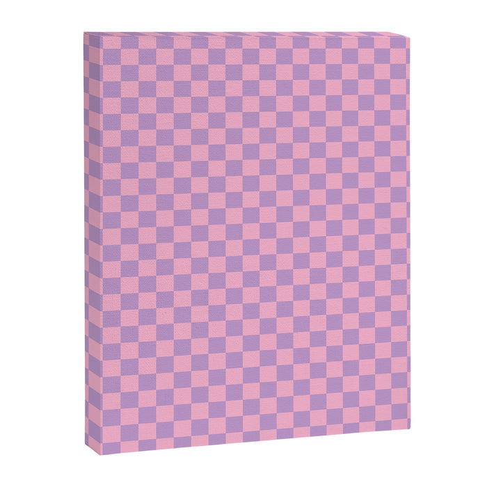Lavender and Pink Checkered Checked Mini Checkerboard Pattern Canvas Print Gallery Image 1