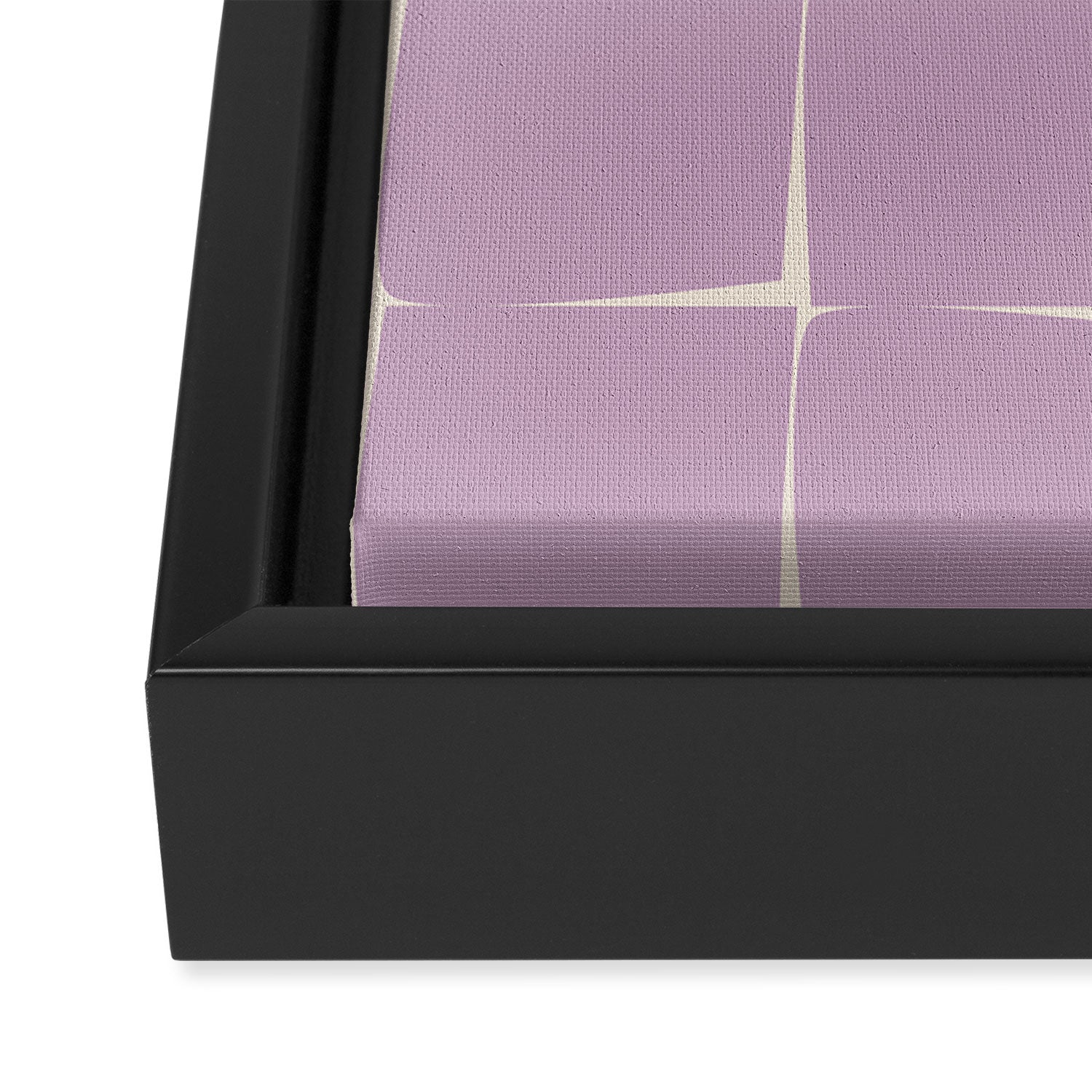 Lavender Flux Check Grid Pattern Framed Canvas Print Gallery Image 3