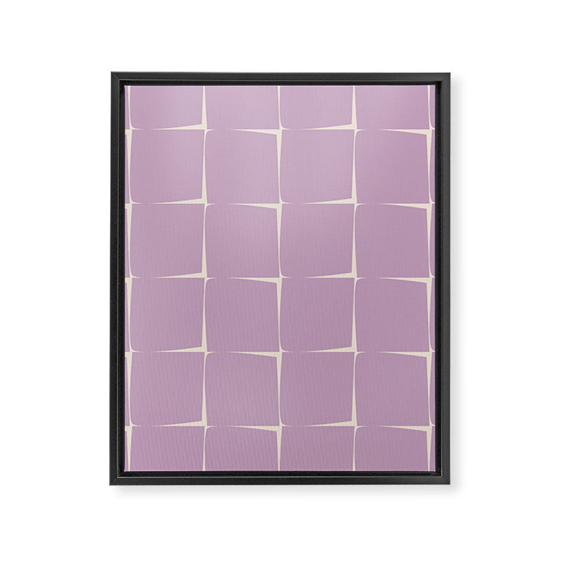 Lavender Flux Check Grid Pattern Framed Canvas Print Gallery Image 8