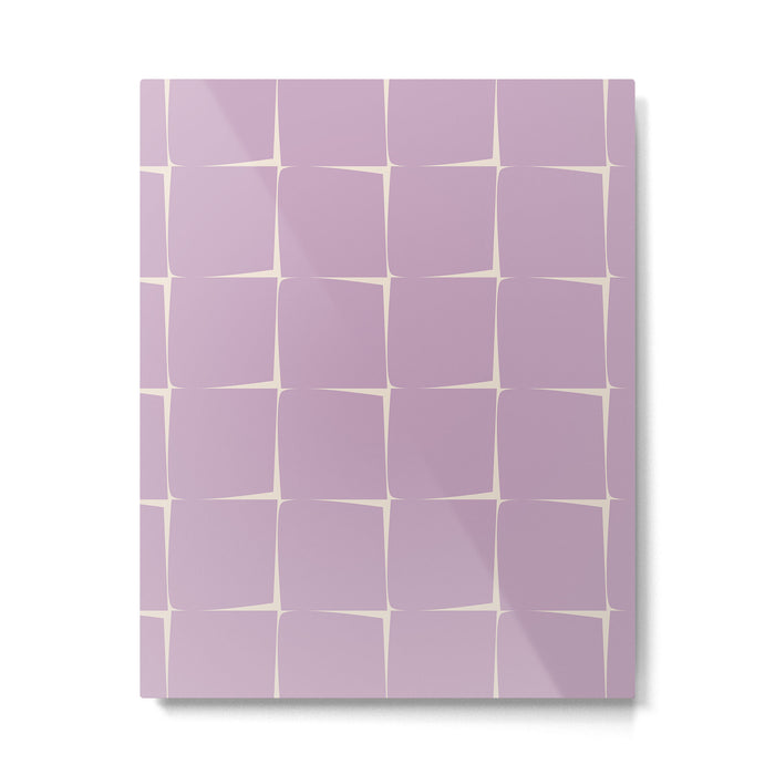 Lavender Flux Check Grid Pattern Metal Print Gallery Image 1