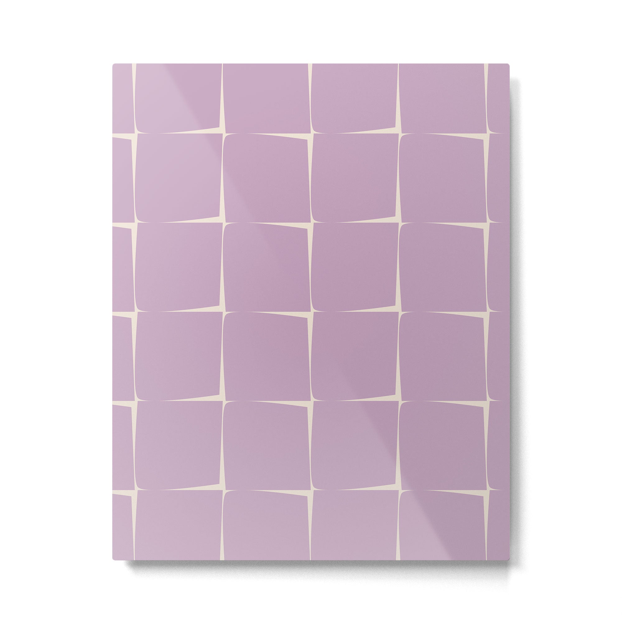Lavender Flux Check Grid Pattern Metal Print Gallery Image 6
