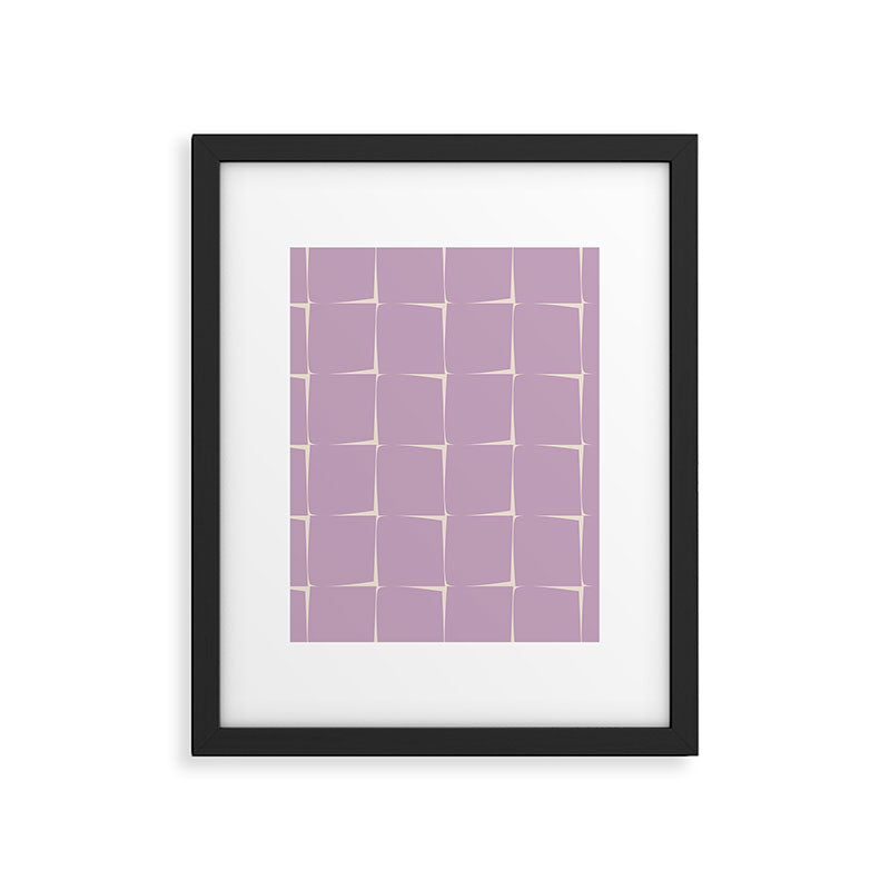 Lavender Flux Check Grid Pattern Framed Art Print Gallery Image 6