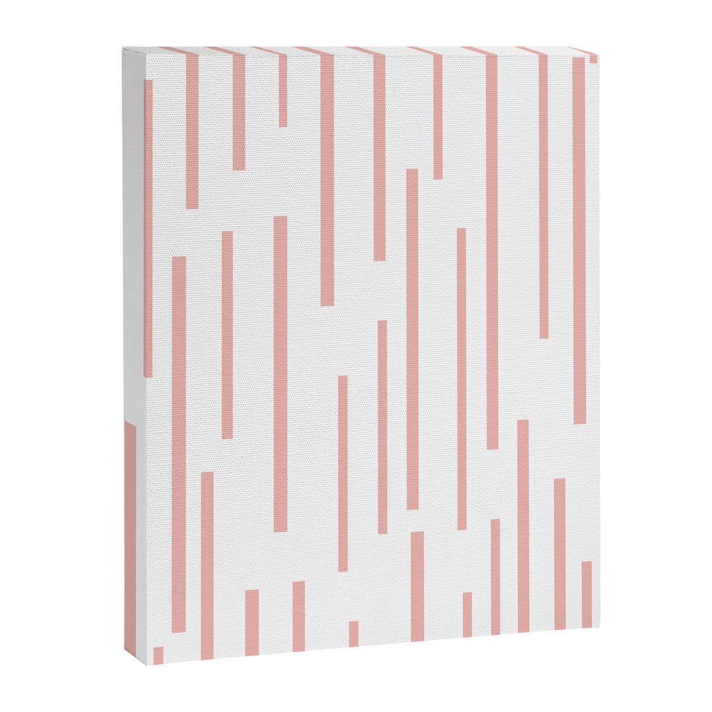 Leitungen Minimalist Pink and White Interrupted Line Pattern Canvas Print Gallery Image 8