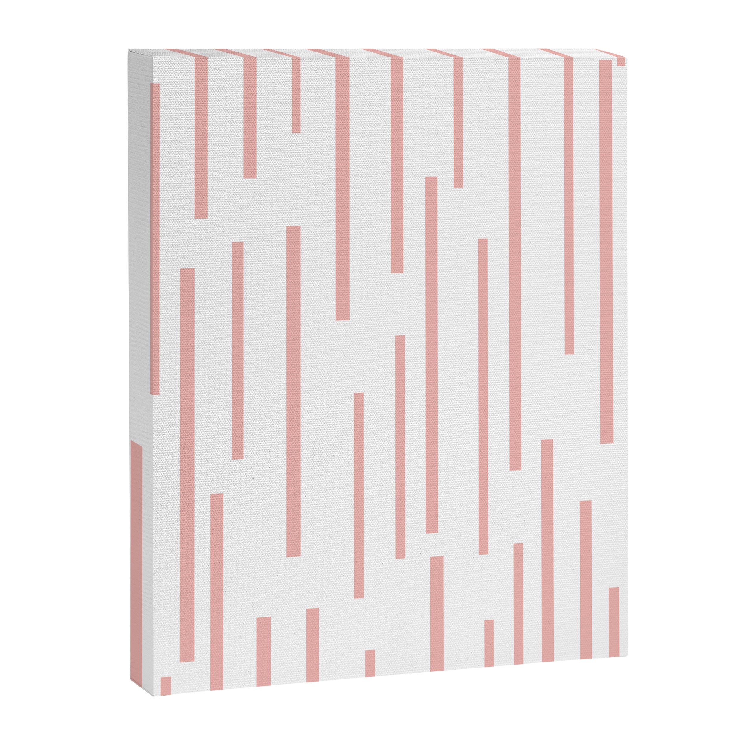 Leitungen Minimalist Pink and White Interrupted Line Pattern Canvas Print Gallery Image 8