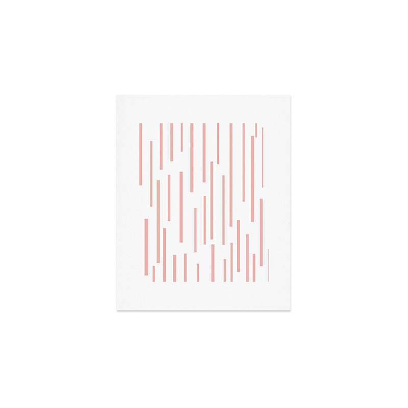Leitungen Minimalist Pink and White Interrupted Line Pattern Art Print Gallery Image 1