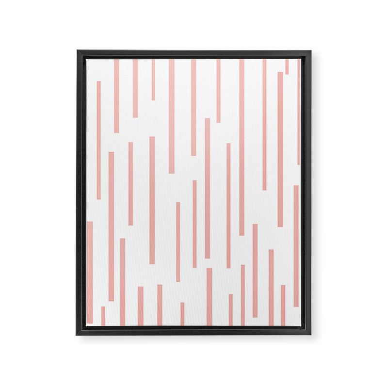 Leitungen Minimalist Pink and White Interrupted Line Pattern Framed Canvas Print Gallery Image 8