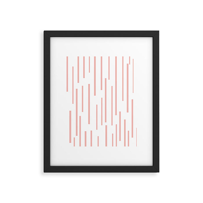 Leitungen Minimalist Pink and White Interrupted Line Pattern Framed Art Print Gallery Image 1