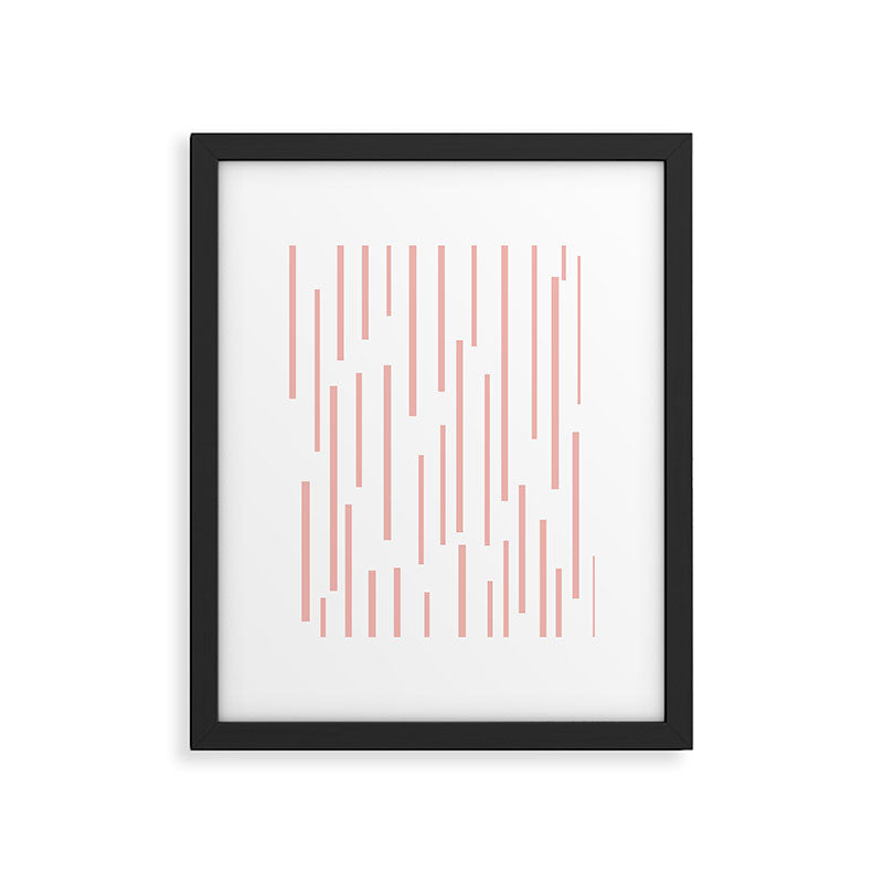 Leitungen Minimalist Pink and White Interrupted Line Pattern Framed Art Print Gallery Image 6