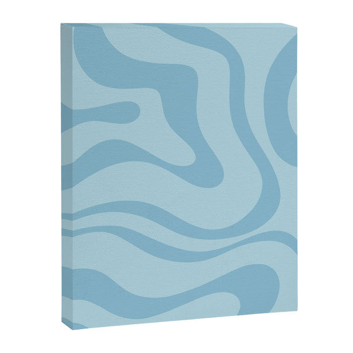 Light Aqua Blue Liquid Swirl Abstract Pattern Square Canvas Print Gallery Image 1