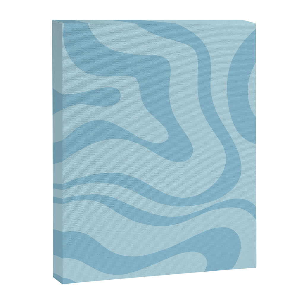 Light Aqua Blue Liquid Swirl Abstract Pattern Square Canvas Print Gallery Image 8