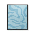 Light Aqua Blue Liquid Swirl Abstract Pattern Square Framed Canvas Print Gallery Image 8
