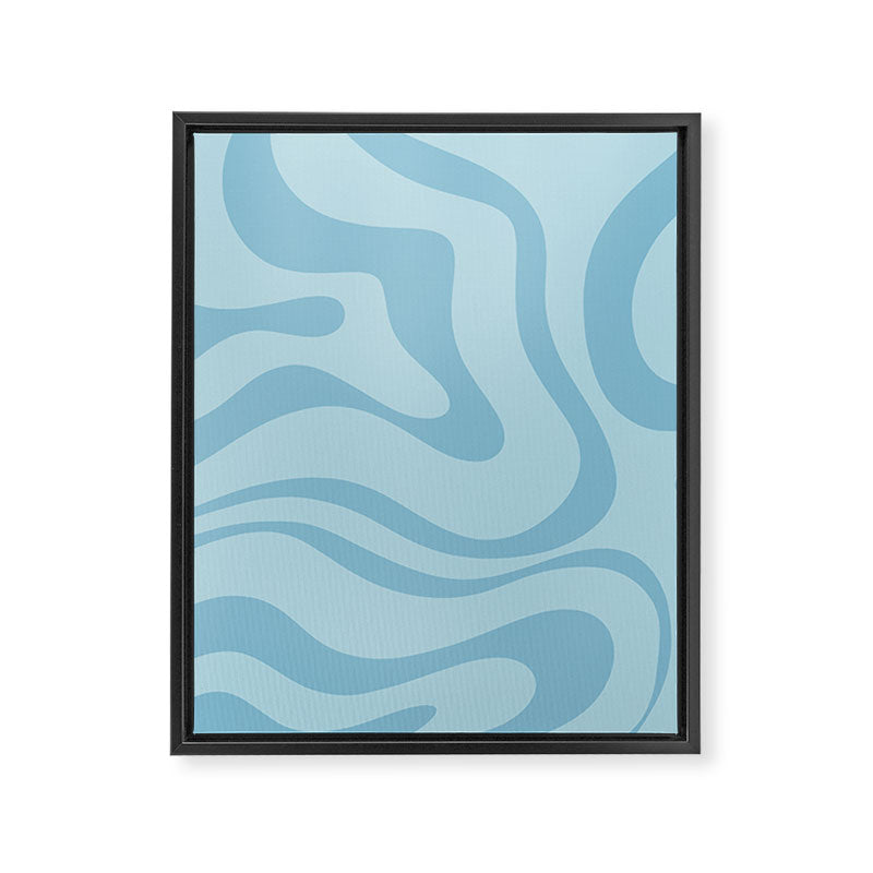 Light Aqua Blue Liquid Swirl Abstract Pattern Square Framed Canvas Print Gallery Image 8