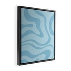 Light Aqua Blue Liquid Swirl Abstract Pattern Square Framed Canvas Print Gallery Image 2
