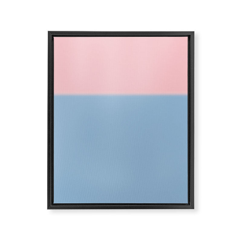 Light Blue and Baby Pink Soft Pastel Minimal Blurred Color Block Framed Canvas Print Gallery Image 8