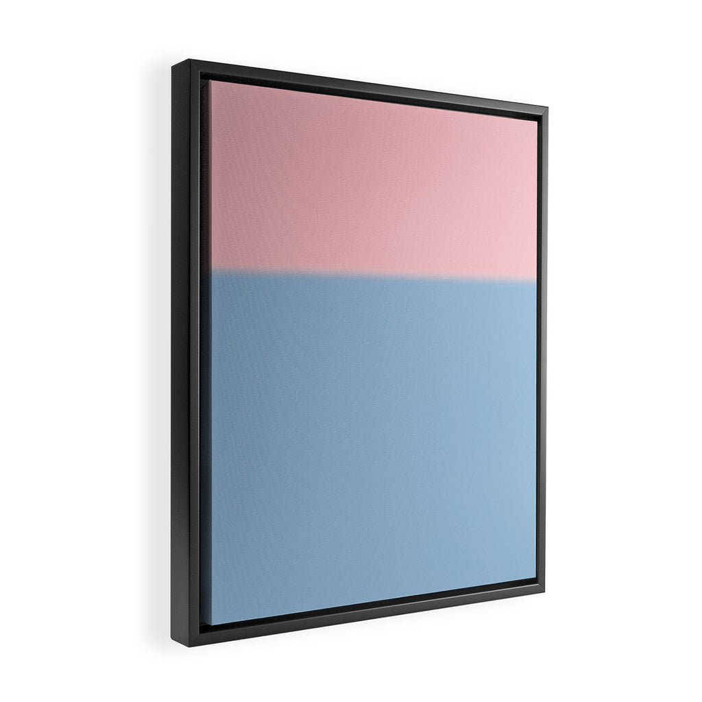 Light Blue and Baby Pink Soft Pastel Minimal Blurred Color Block Framed Canvas Print Gallery Image 2
