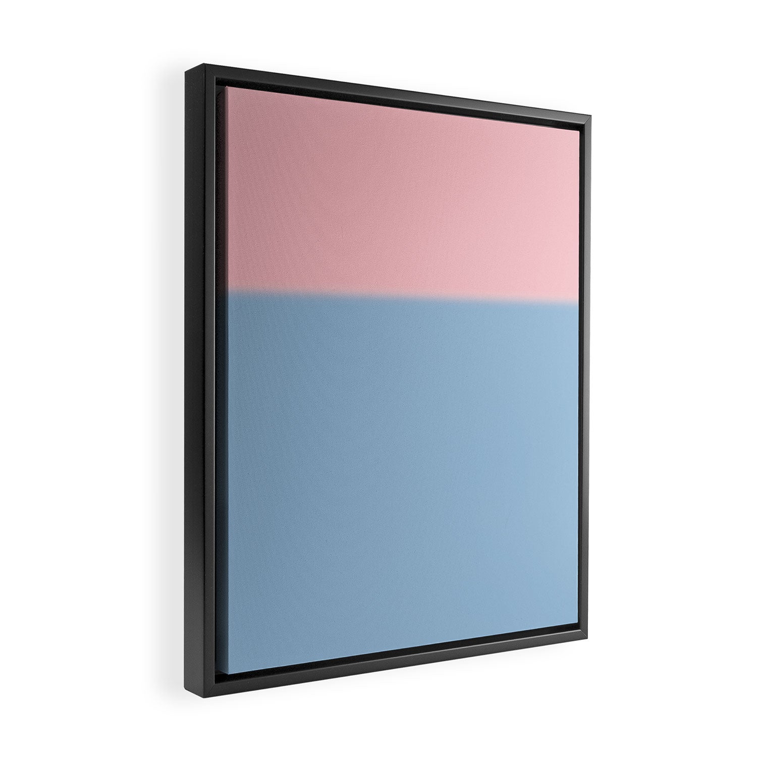 Light Blue and Baby Pink Soft Pastel Minimal Blurred Color Block Framed Canvas Print Gallery Image 2