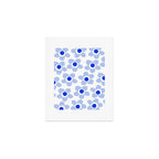 Light Blue Maisie Flowers Cheerful Floral Pattern on White Art Print Gallery Image 1