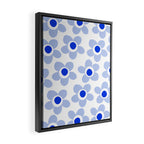 Light Blue Maisie Flowers Cheerful Floral Pattern on White Framed Canvas Print Gallery Image 2