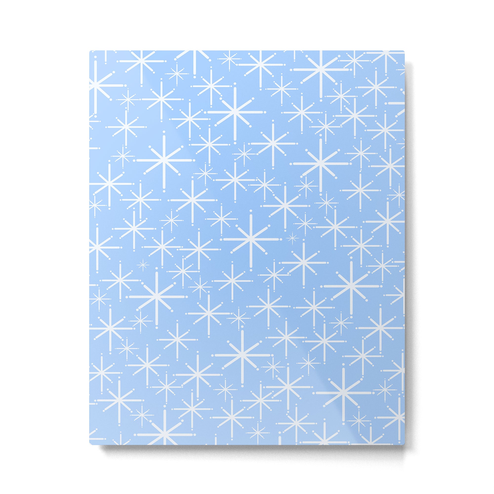 Light Blue Mid Century Modern Twinkling Stars Retro Atomic Pastel Pattern Metal Print Gallery Image 6