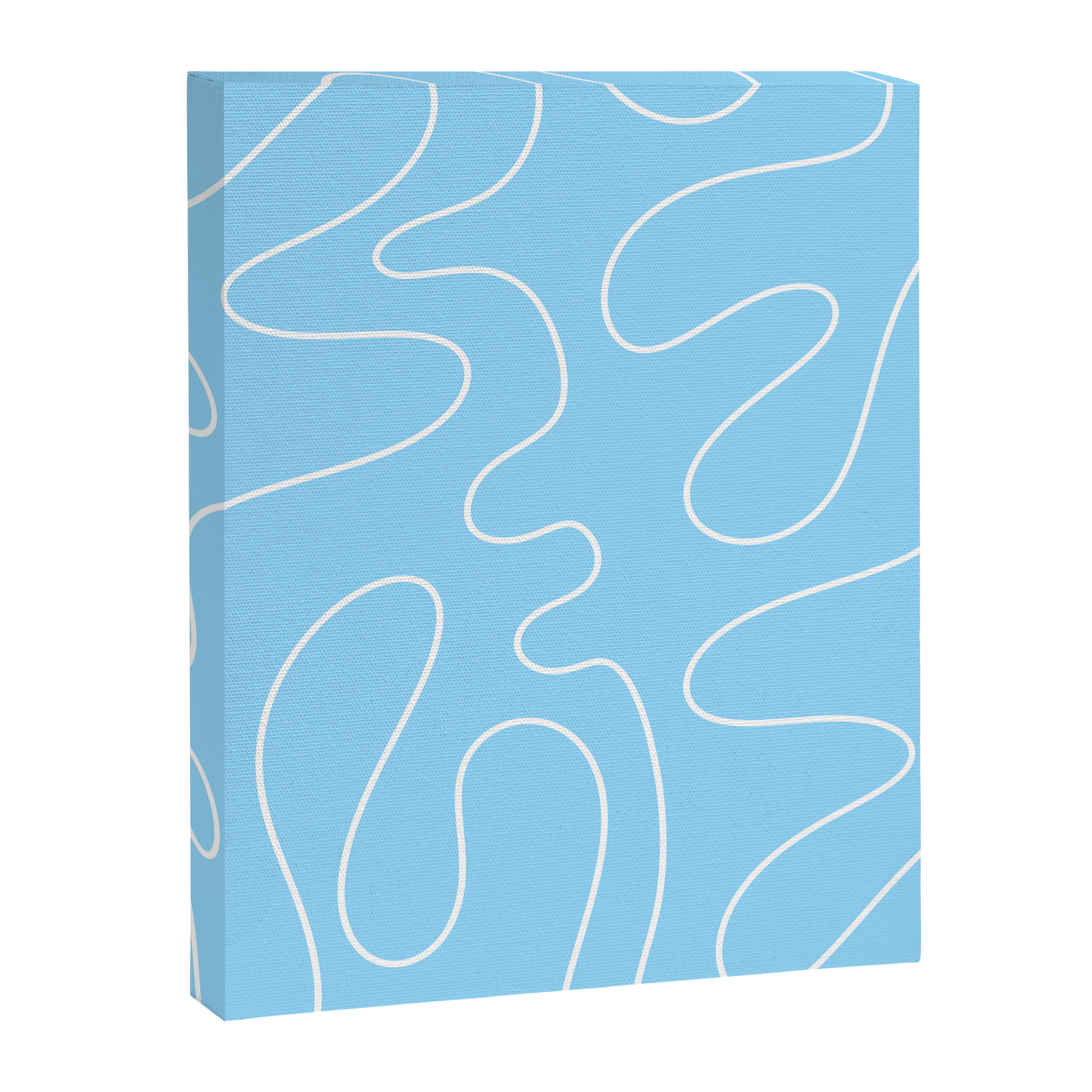 Light Blue Squiggle Abstract Pattern Canvas Print Gallery Image 8