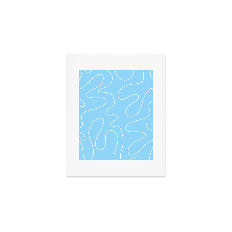 Light Blue Squiggle Abstract Pattern Art Print Gallery Image 1
