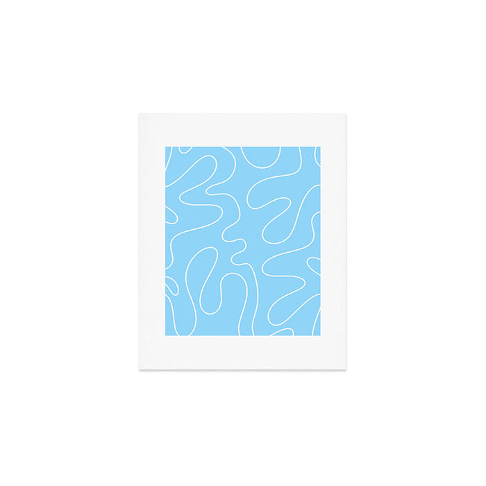 Light Blue Squiggle Abstract Pattern Art Print Gallery Image 1