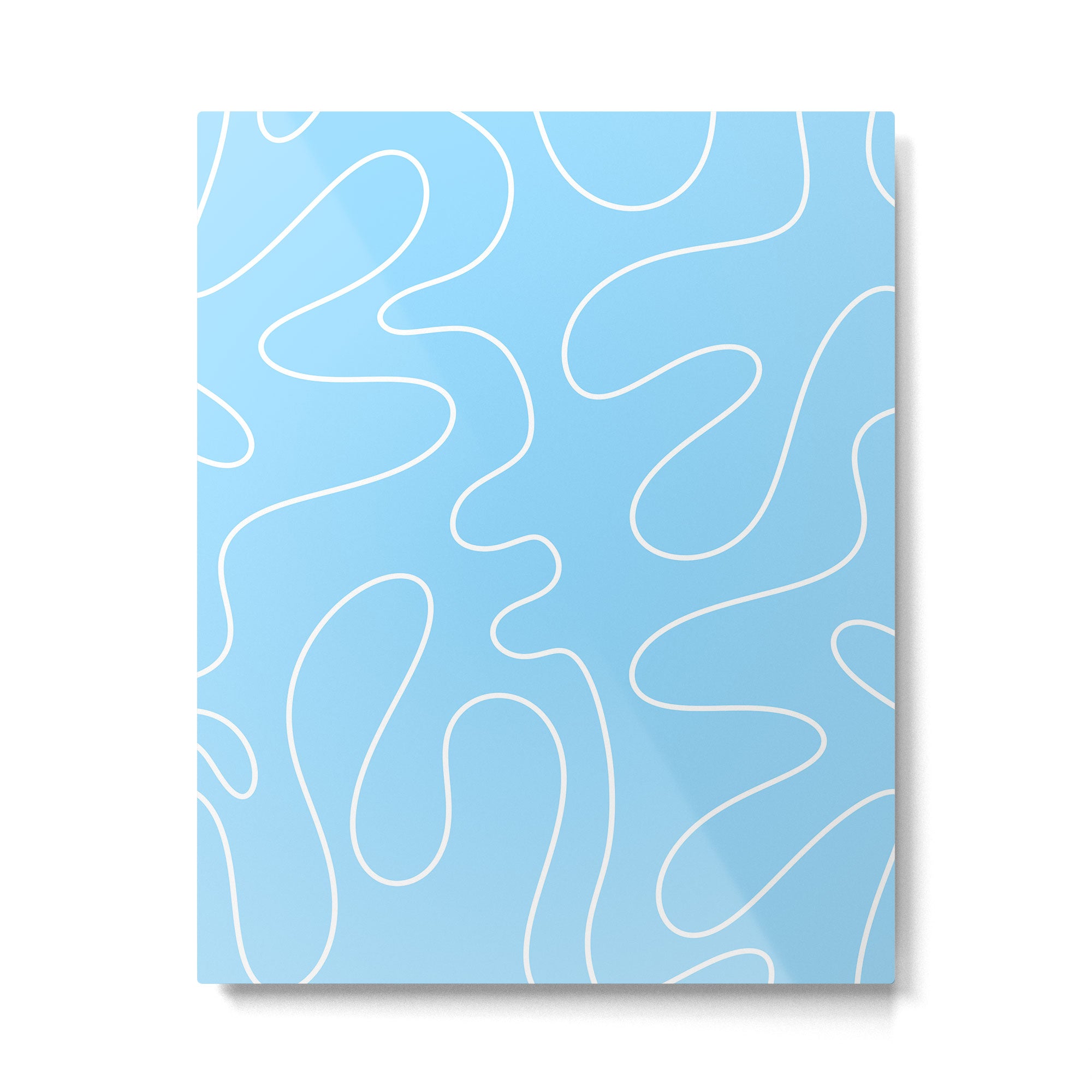 Light Blue Squiggle Abstract Pattern Metal Print Gallery Image 6