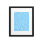 Light Blue Squiggle Abstract Pattern Framed Art Print Gallery Image 6